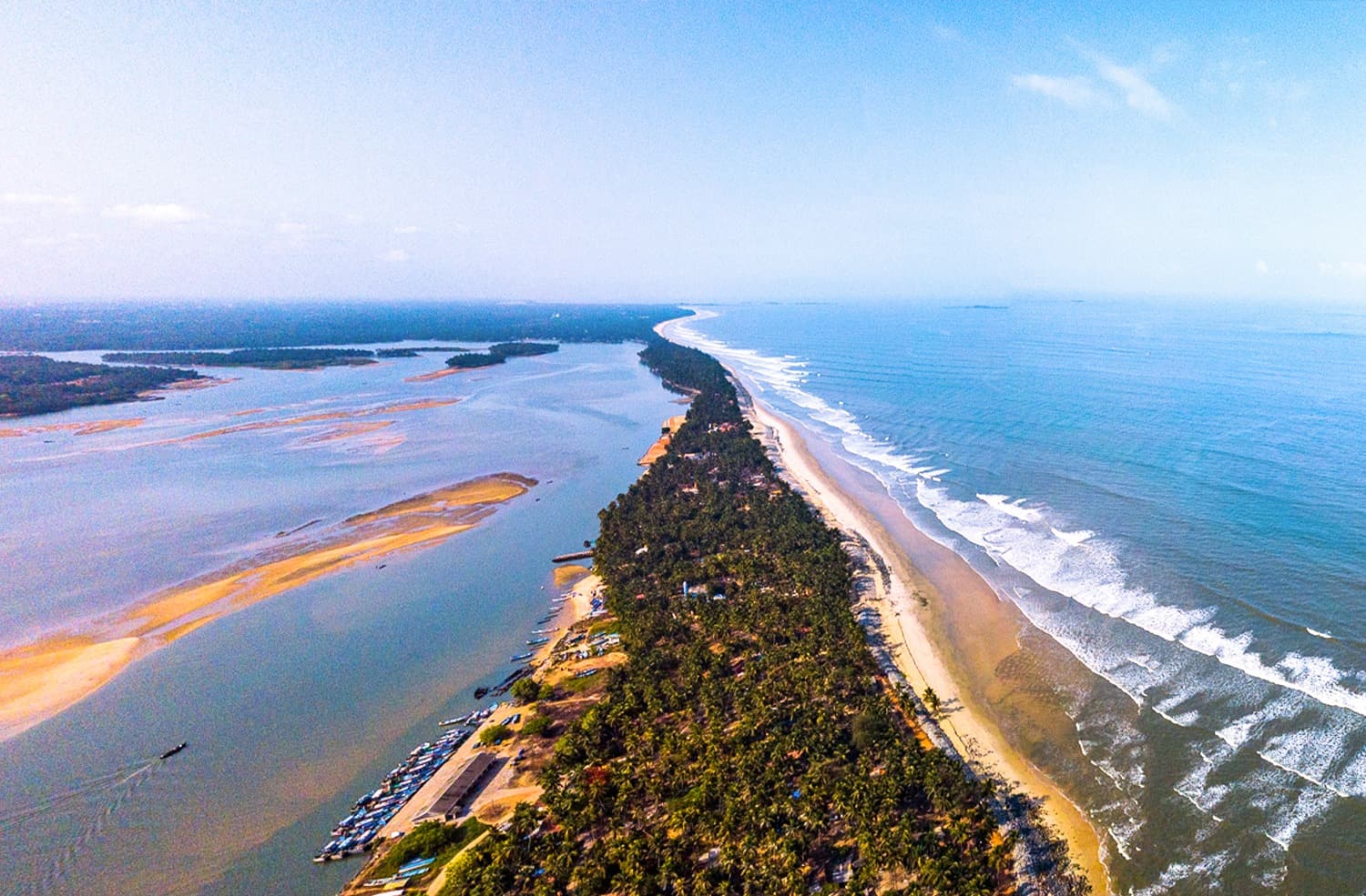 The Kodi sand-spit where the estuary meets the Arabian Sea
