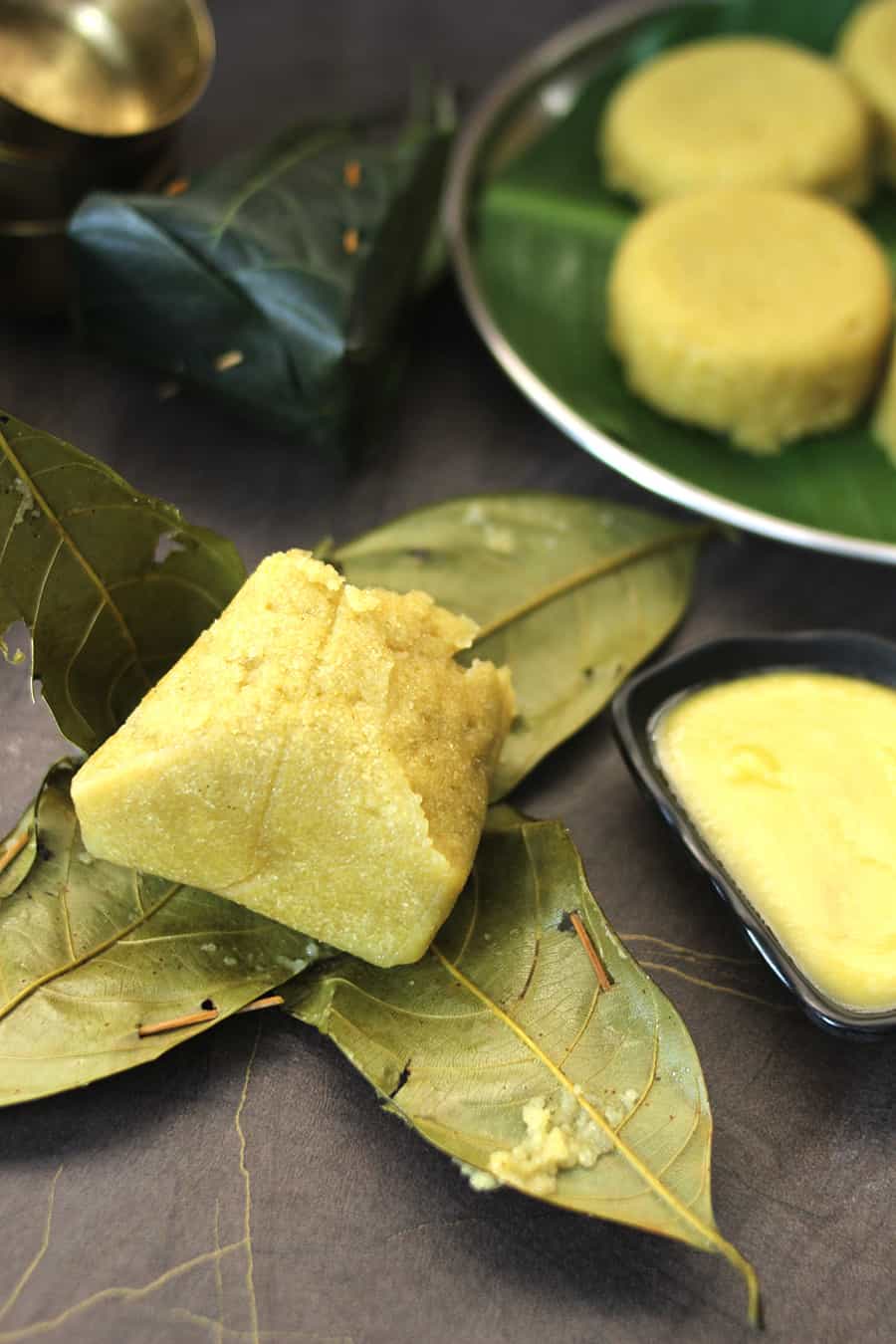 Steamed jackfruit kadubu, a sweet dumpling made from ripe jackfruit, rice and jaggery