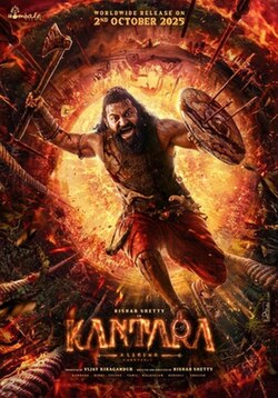 Kantara: A Legend – Chapter 1 poster, a fiery warrior, worldwide release 2 October 2025