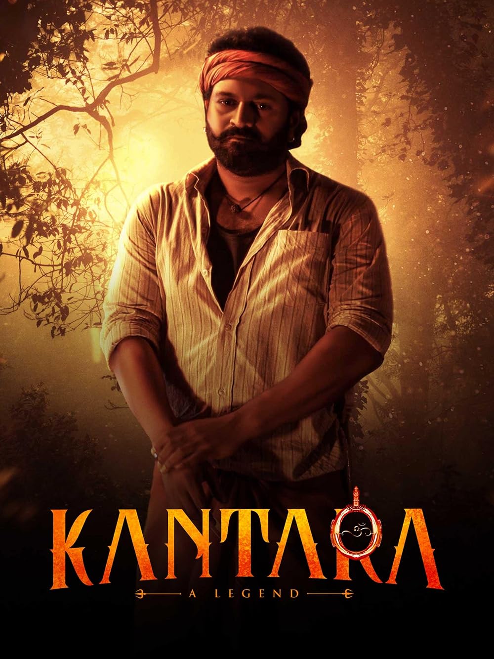 Kantara: A Legend poster, Rishab Shetty in a glowing forest
